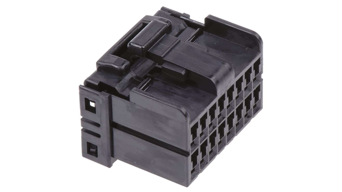 Carcasa de conector TE Connectivity 174046-2, Serie MULTILOCK 040, paso: 2.5mm, 16 contactos, 2 filas, Recto, Macho