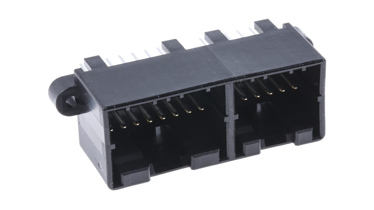 Carcasa de conector TE Connectivity 174979-2, Serie MULTILOCK 040, paso: 2.5mm, 28 contactos, 2 filas, Recto, Macho,