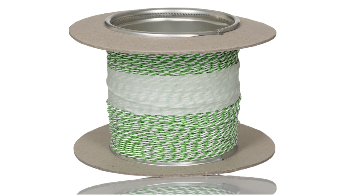 RS PRO Type K Thermocouple Cable/Wire, 25m, Unscreened, PTFE Insulation, +260°C Max, 1/0.2mm
