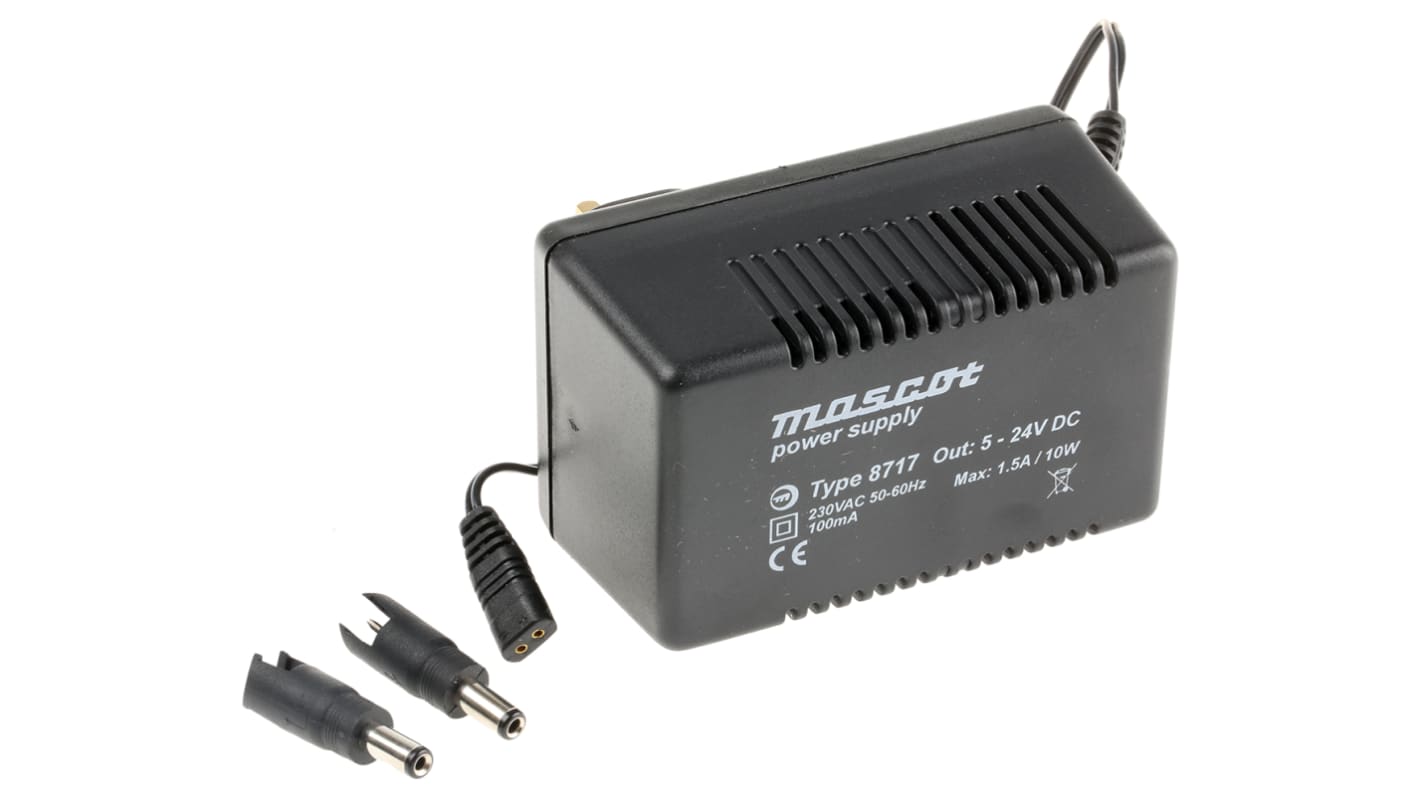 Mascot Steckernetzteil Schaltnetzteile 10W, 230V ac, 24V dc / 400 → 1500mA, UK-Netzstecker