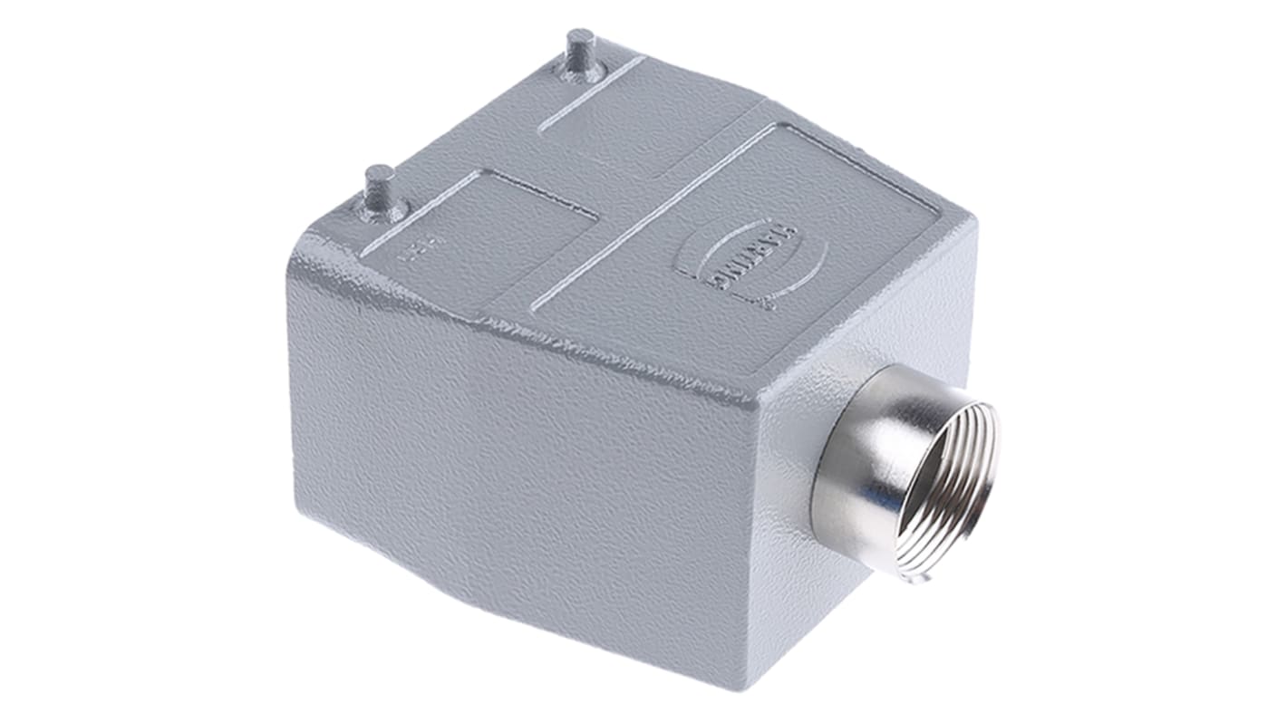 Carcasa para conector industrial con entrada superior HARTING serie Han A tamaño 32A, con rosca PG21