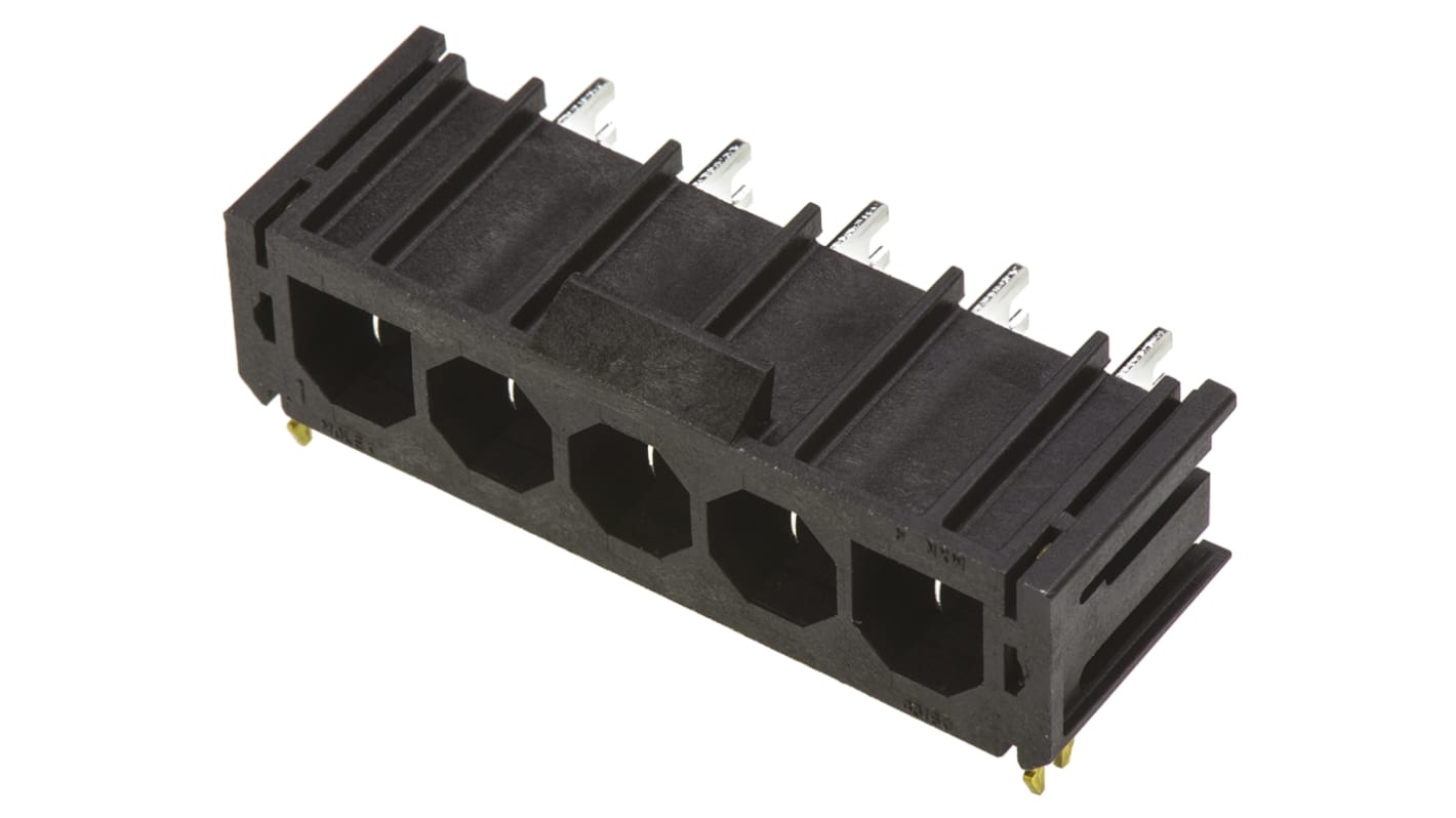 Molex Sabre Series Right Angle Through Hole PCB Header, 5 Contact(s), 7.5mm Pitch, 1 Row(s), Shrouded