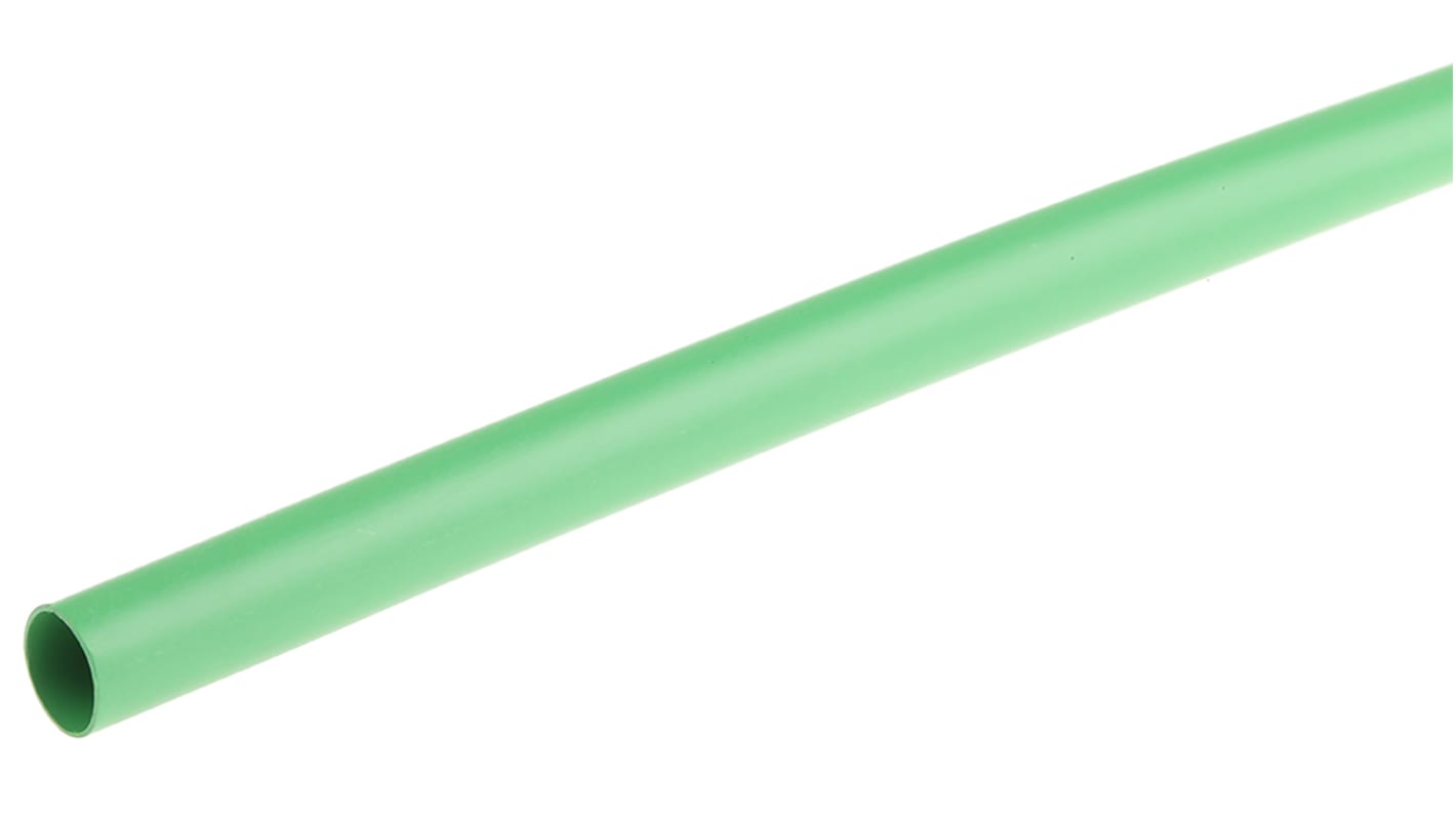 TE Connectivity Heat Shrink Tubing, Green 6.4mm Sleeve Dia. x 1.2m Length 2:1 Ratio, RNF-100 Series