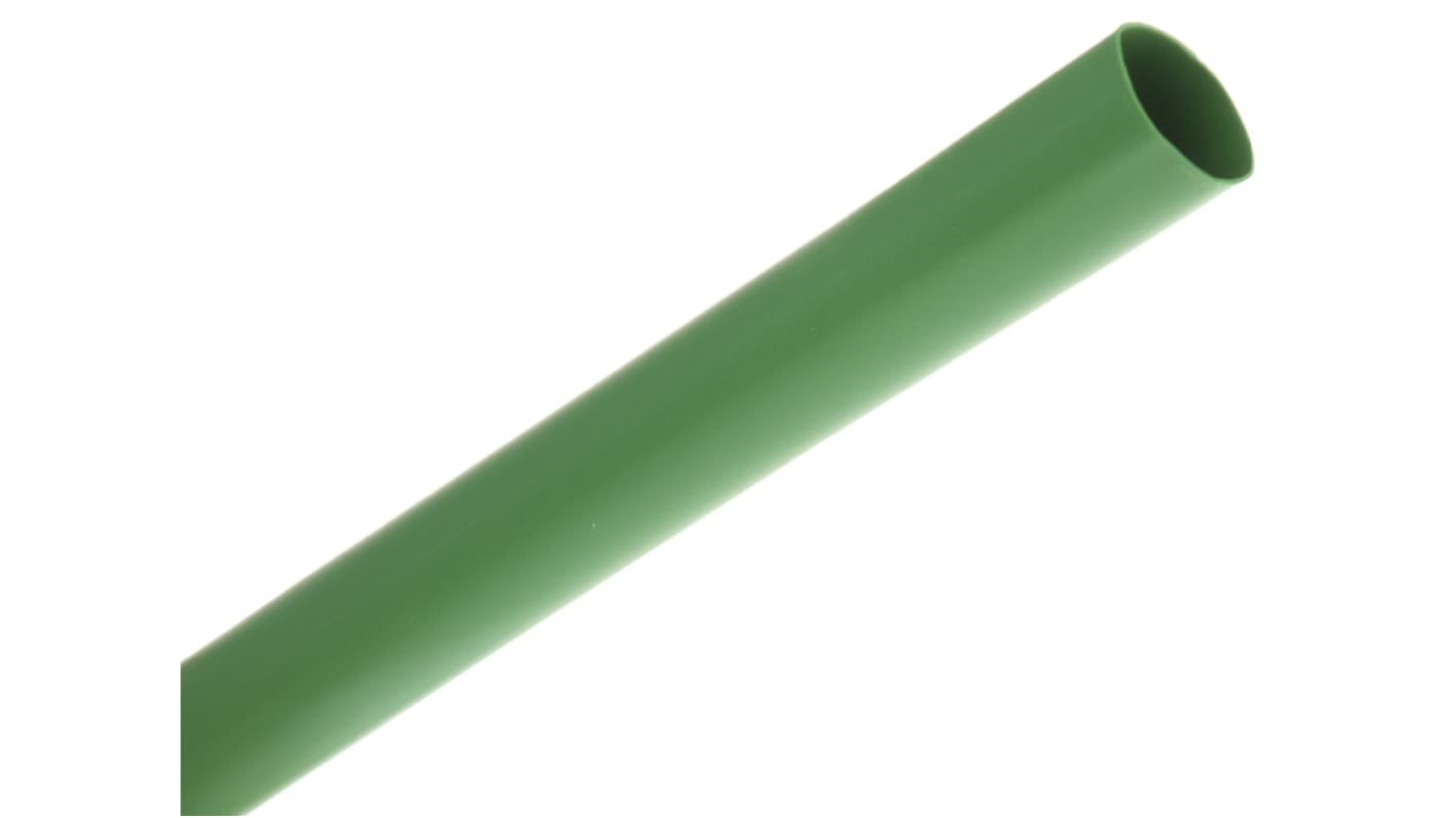 TE Connectivity Heat Shrink Tubing, Green 9.5mm Sleeve Dia. x 1.2m Length 2:1 Ratio, RNF-100 Series