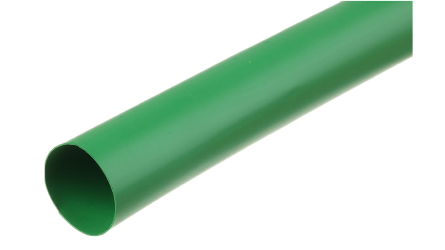 Tubo termorretráctil TE Connectivity de Poliolefina Verde, contracción 2:1, Ø 12.7mm, long. 1.2m