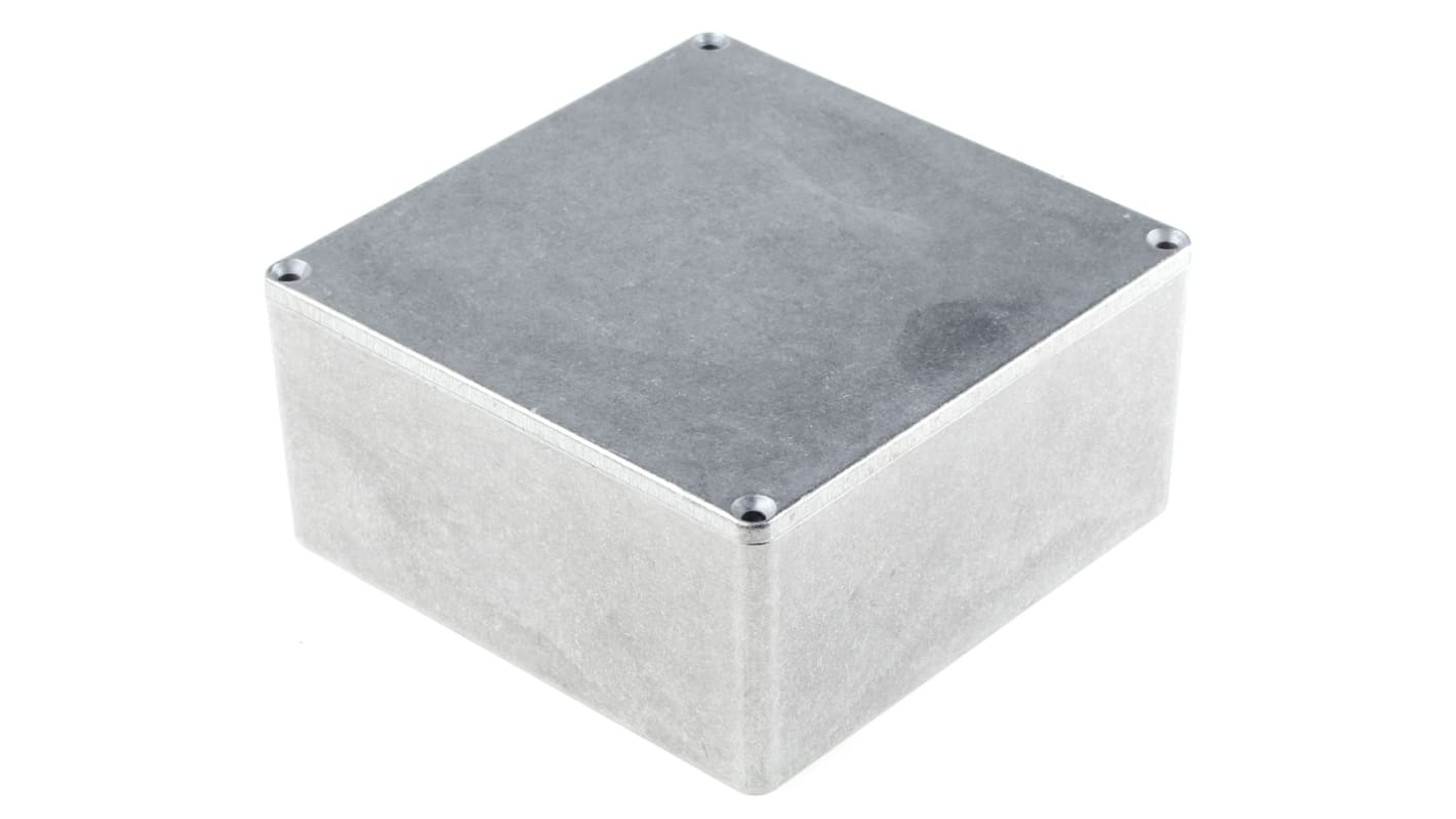 Caja Hammond de Aluminio Presofundido Natural, 120 x 120 x 59mm, IP65, Apantallada