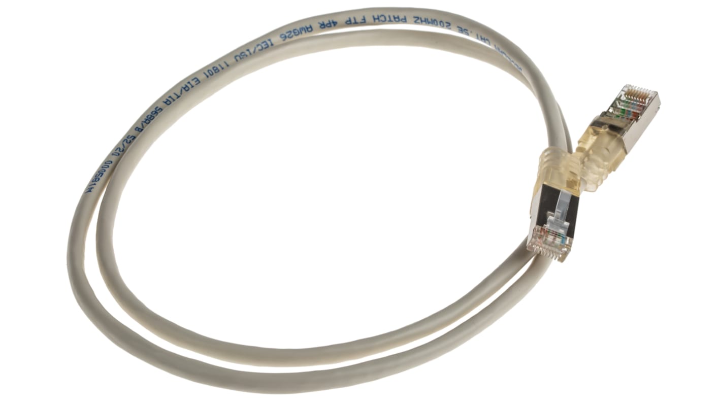 Decelect Cat5 Male RJ45 to Male RJ45 Ethernet Cable, F/UTP, Grey, 1m