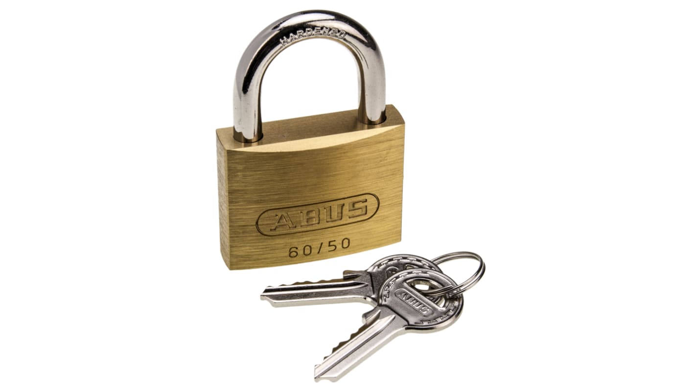 ABUS Key Weatherproof Brass, Steel Padlock, Keyed Alike, 8mm Shackle, 50mm Body