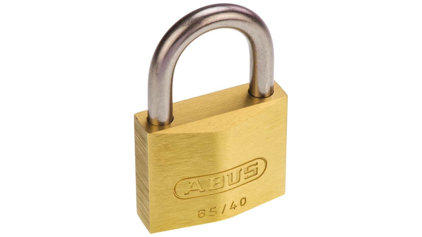 ABUS Key Weatherproof Brass, Stainless Steel Weatherproof Padlock, Keyed Alike, 6.5mm Shackle, 40mm Body