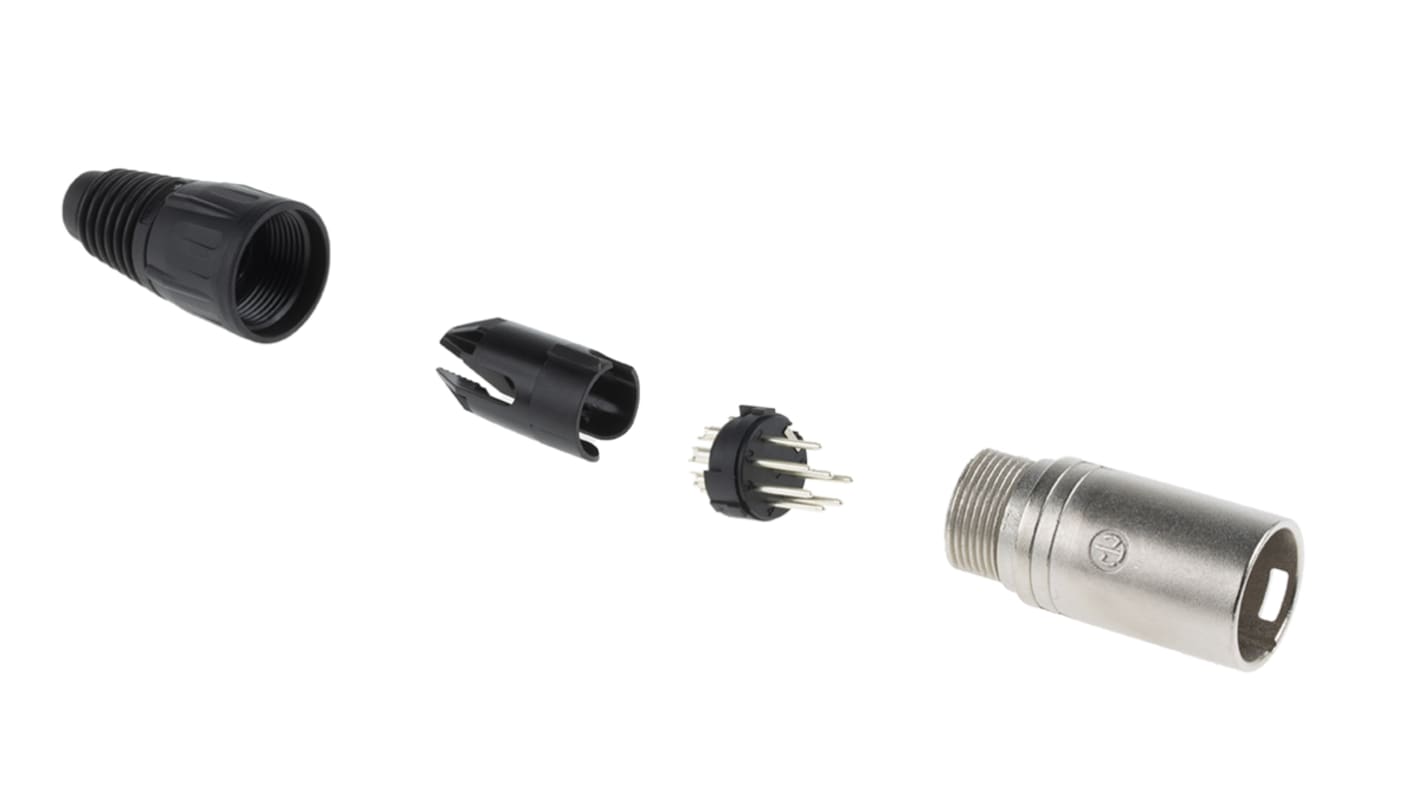 Neutrik-Connecteur XLR Mâle Droit 7 voies Montage sur câble, placage Argent sur Nickel