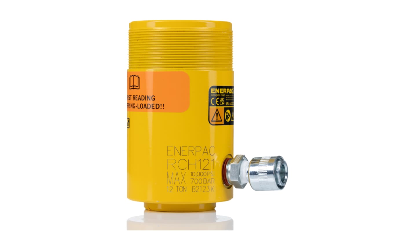 Enerpac RCH Hohlkolben-Hydraulikzylinder, Einfachbetätigung, Hub 42mm, Hubleistung 13t, eingef.L. 120mm