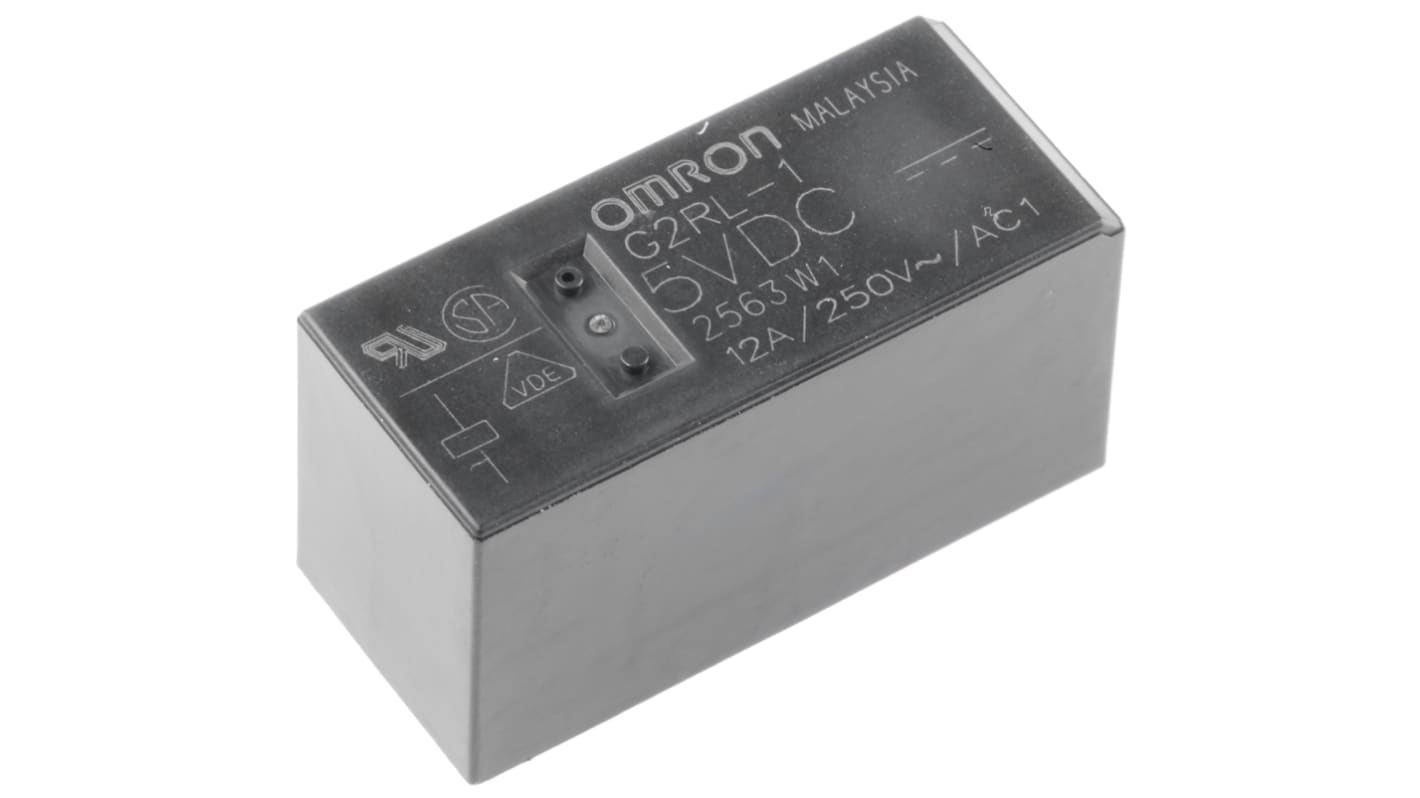 Relé de potencia sin enclavamiento Omron G2RL de 1 polo, SPDT, bobina 5V dc, 16A, Montaje en PCB