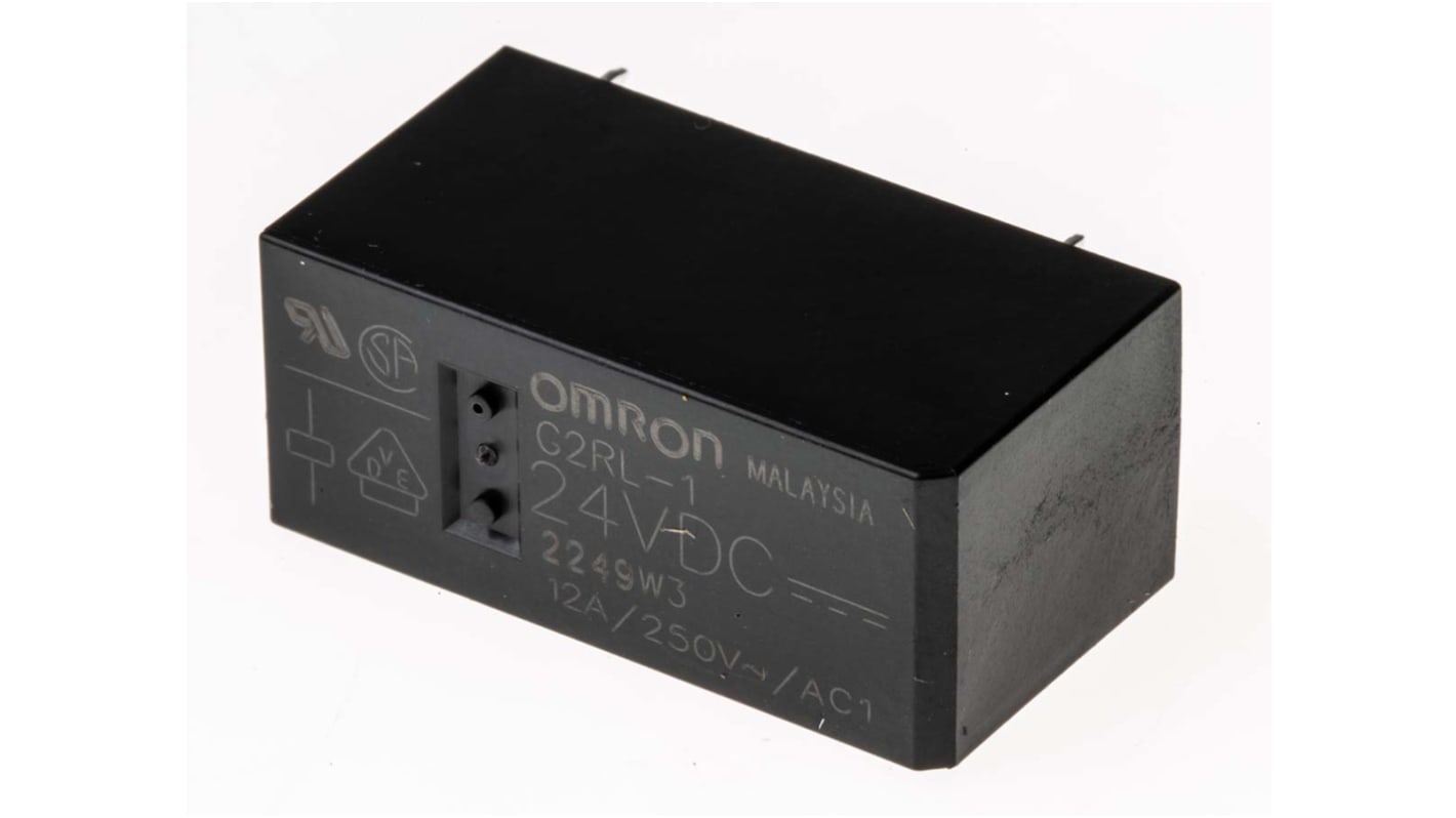 G2RL1 DC24 Omron PCB Mount Power Relay, 24V dc Coil, 12A Switching