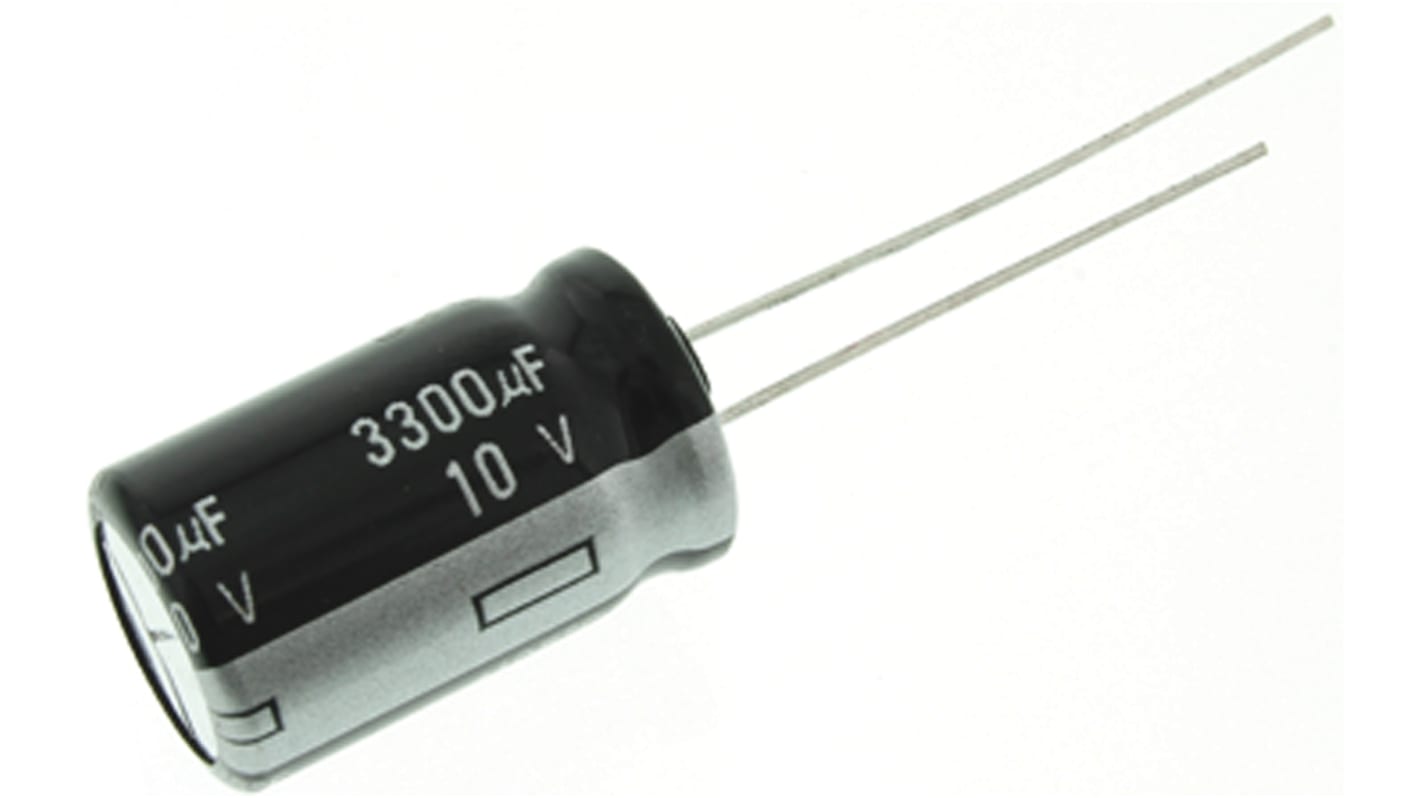 Panasonic 3300μF Aluminium Electrolytic Capacitor 10V dc, Radial, Through Hole - ECA1AHG332