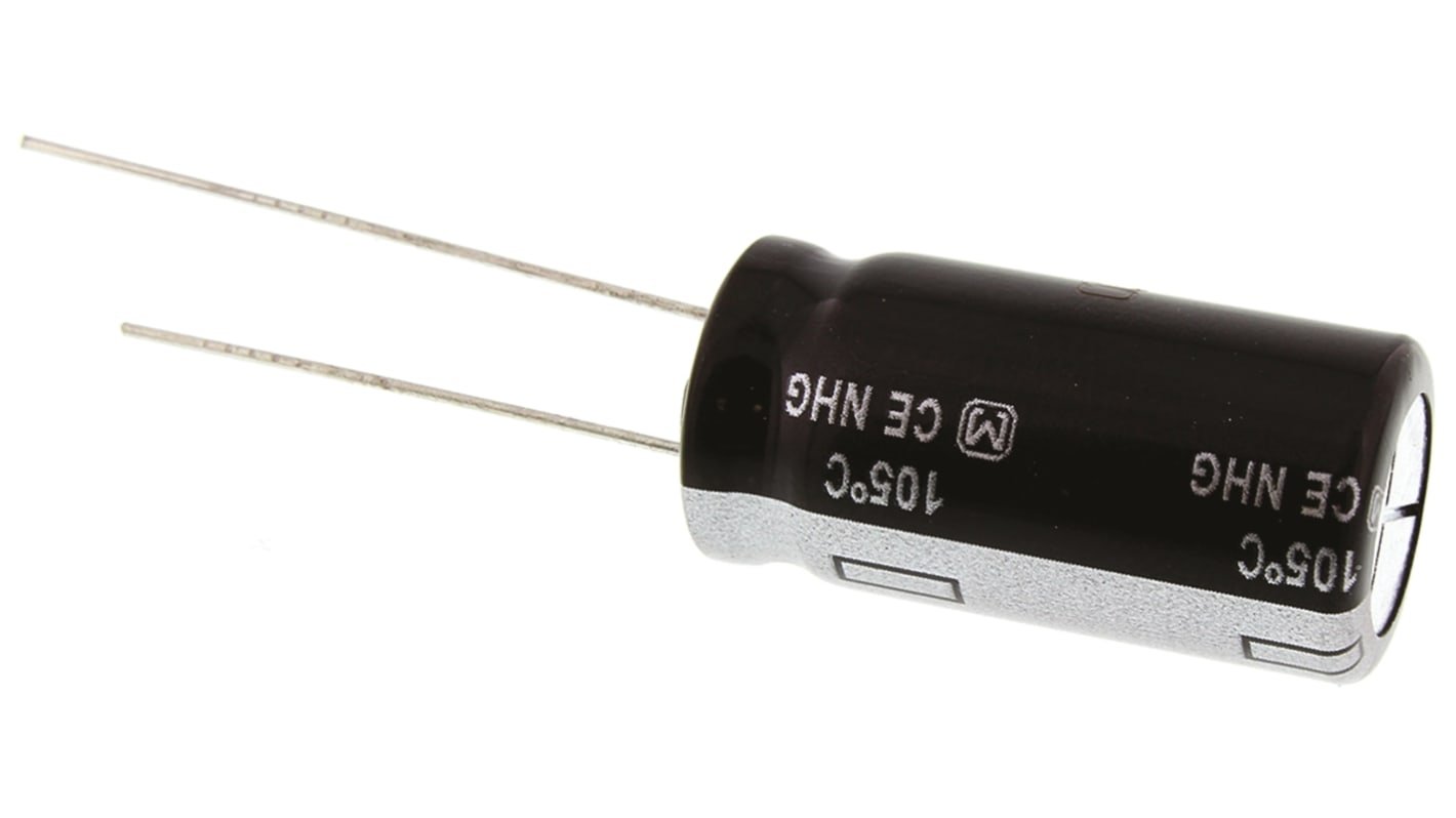 Panasonic 2200μF Aluminium Electrolytic Capacitor 25V dc, Radial, Through Hole - ECA1EHG222