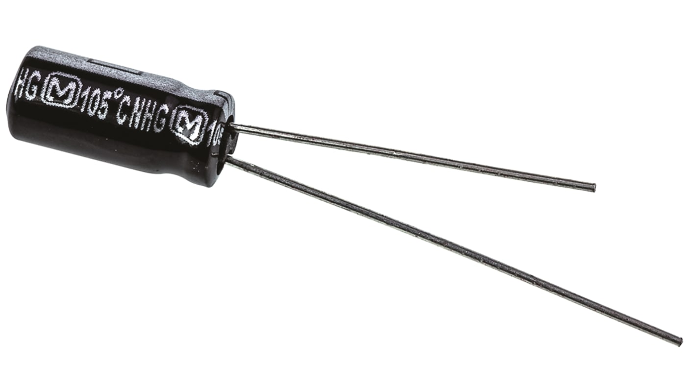 Panasonic NHG, THT Aluminium-Elektrolyt Kondensator 4.7μF ±20% / 100V dc, Ø 5mm x 11mm, bis 105°C