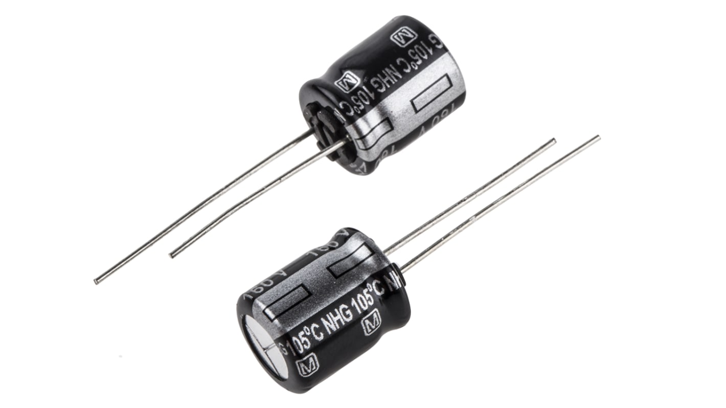 Panasonic 10μF Aluminium Electrolytic Capacitor 160V dc, Radial, Through Hole - ECA2CHG100