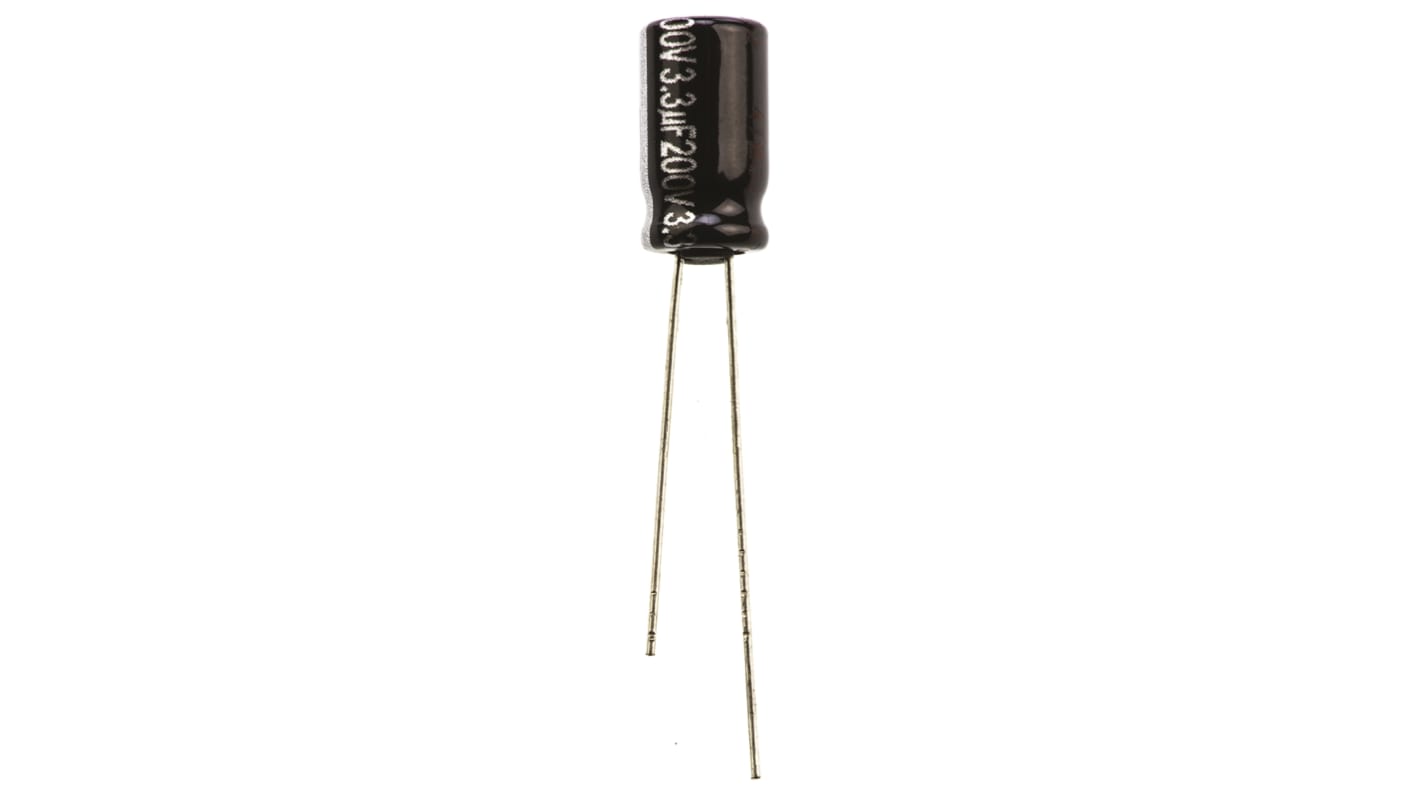 Panasonic NHG, THT Elektrolyt Kondensator 3.3μF ±20% / 200V dc, Ø 6.3mm x 11.2mm, bis 105°C