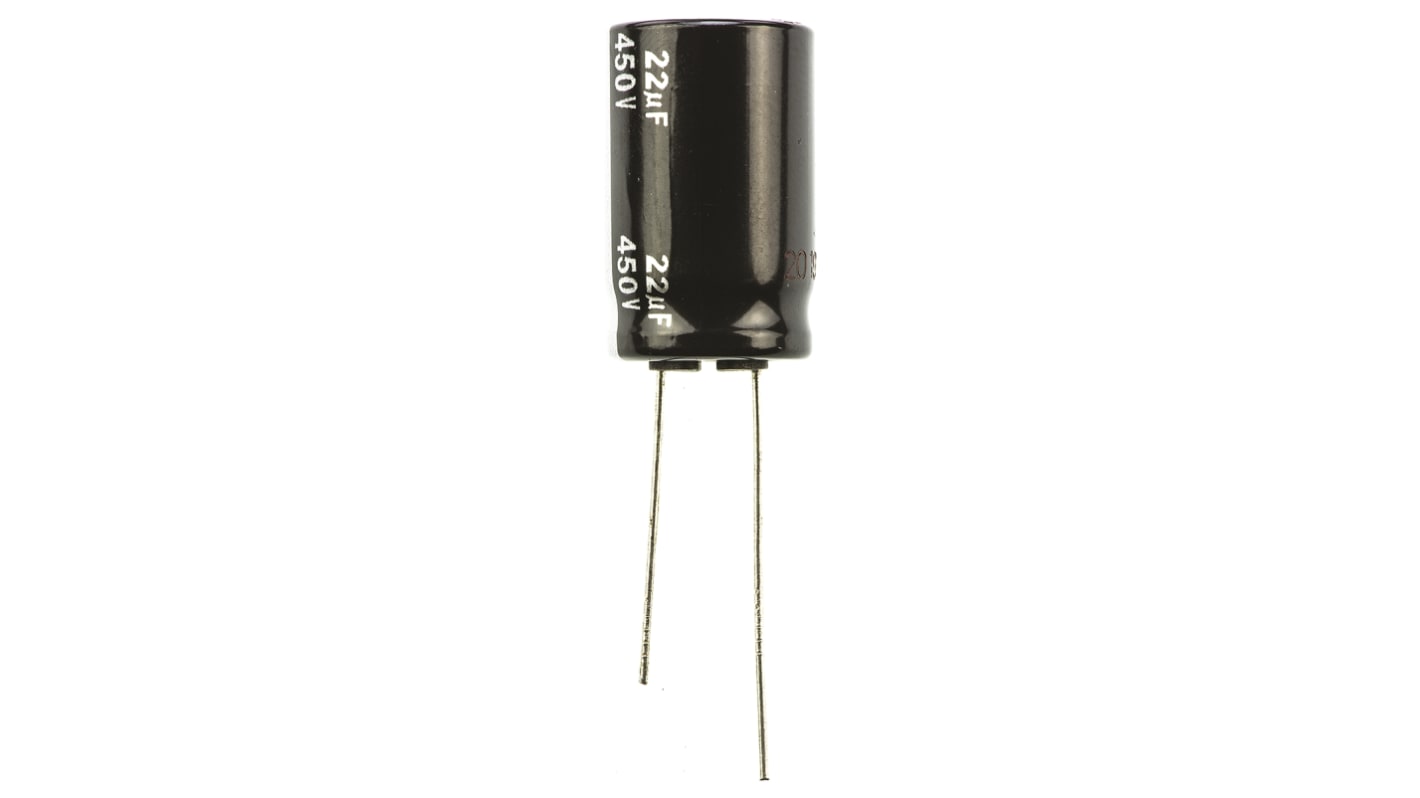 Panasonic 22μF Aluminium Electrolytic Capacitor 450V dc, Radial, Through Hole - ECA2WHG220