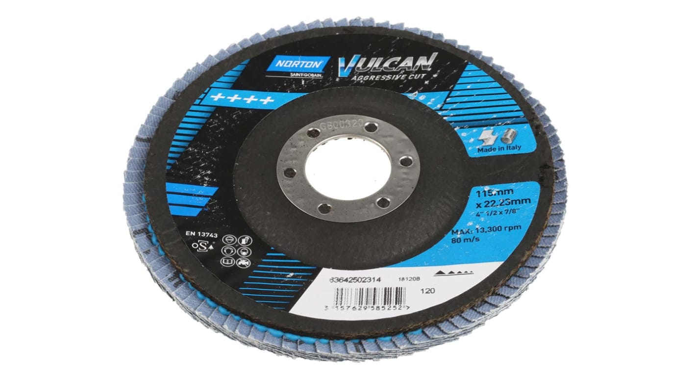 63642502314 Norton Flap Disc Zirconium Oxide Flap Disc, 115mm, Fine