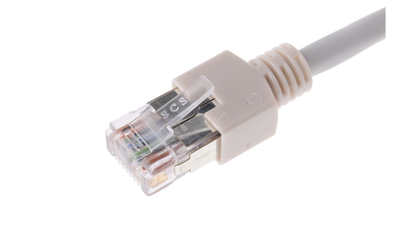 Brand-Rex Cat5e Straight Male RJ45 to Straight Male RJ45 Ethernet Cable, F/UTP, Grey LSZH Sheath, 1m