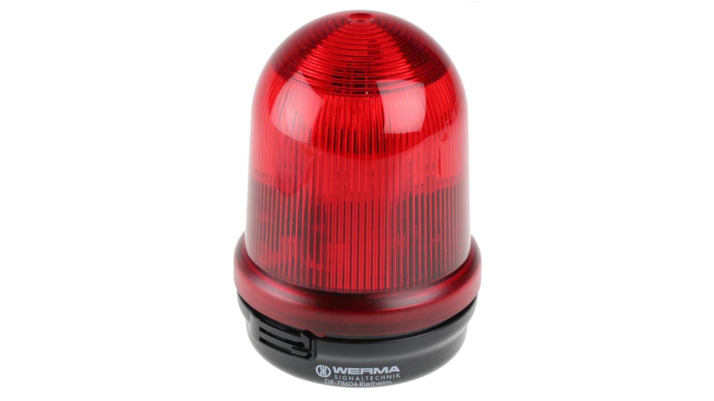 Werma BM 828, Xenon Blitz Signalleuchte Rot, 24 V dc, Ø 98mm x 137mm