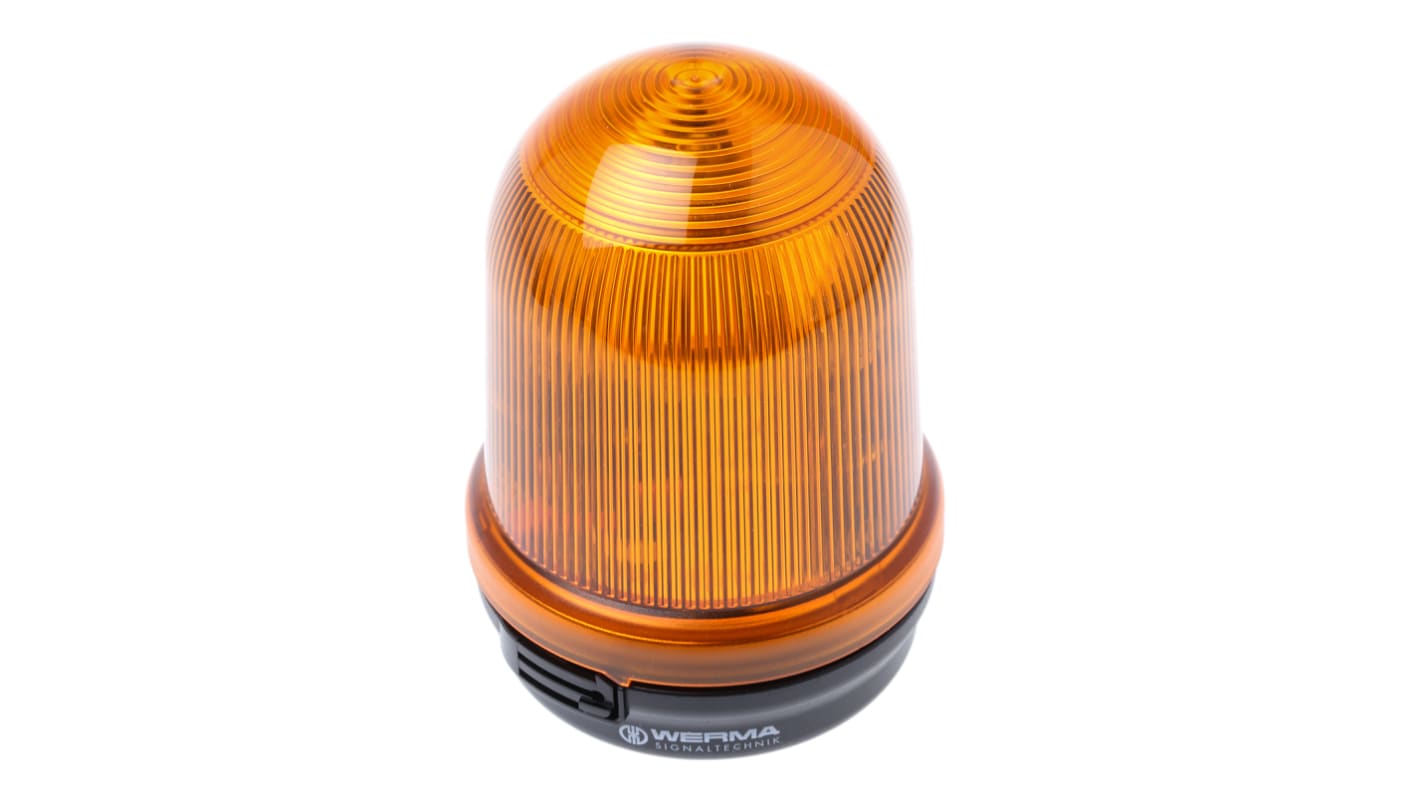 Werma BM 828 Series Yellow Flashing Beacon, 24 V dc, Surface Mount, Xenon Bulb, IP65