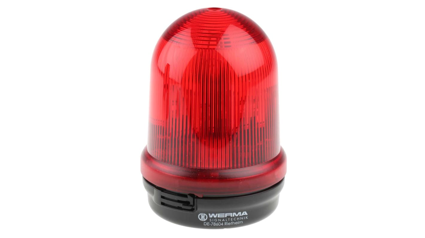 Werma BM 828, Xenon Blitz Signalleuchte Rot, 230 V ac, Ø 98mm x 137mm