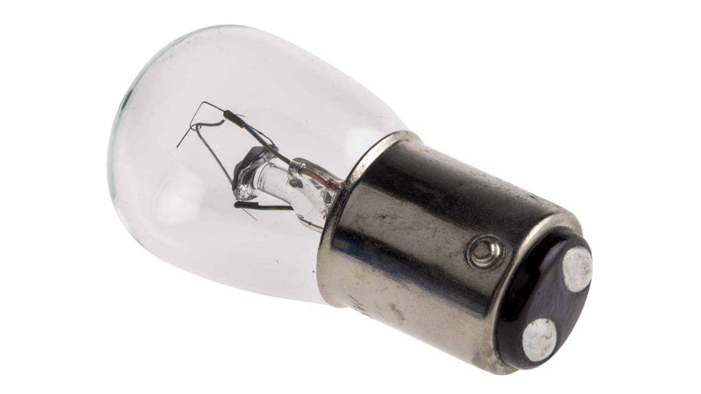 Werma 826 Glühlampe 24 V DC, BA15d Sockel Klar, für Freistehende Midi-Signalleuchten, Glaskolben, 22 x 48 mm, Glühlampe