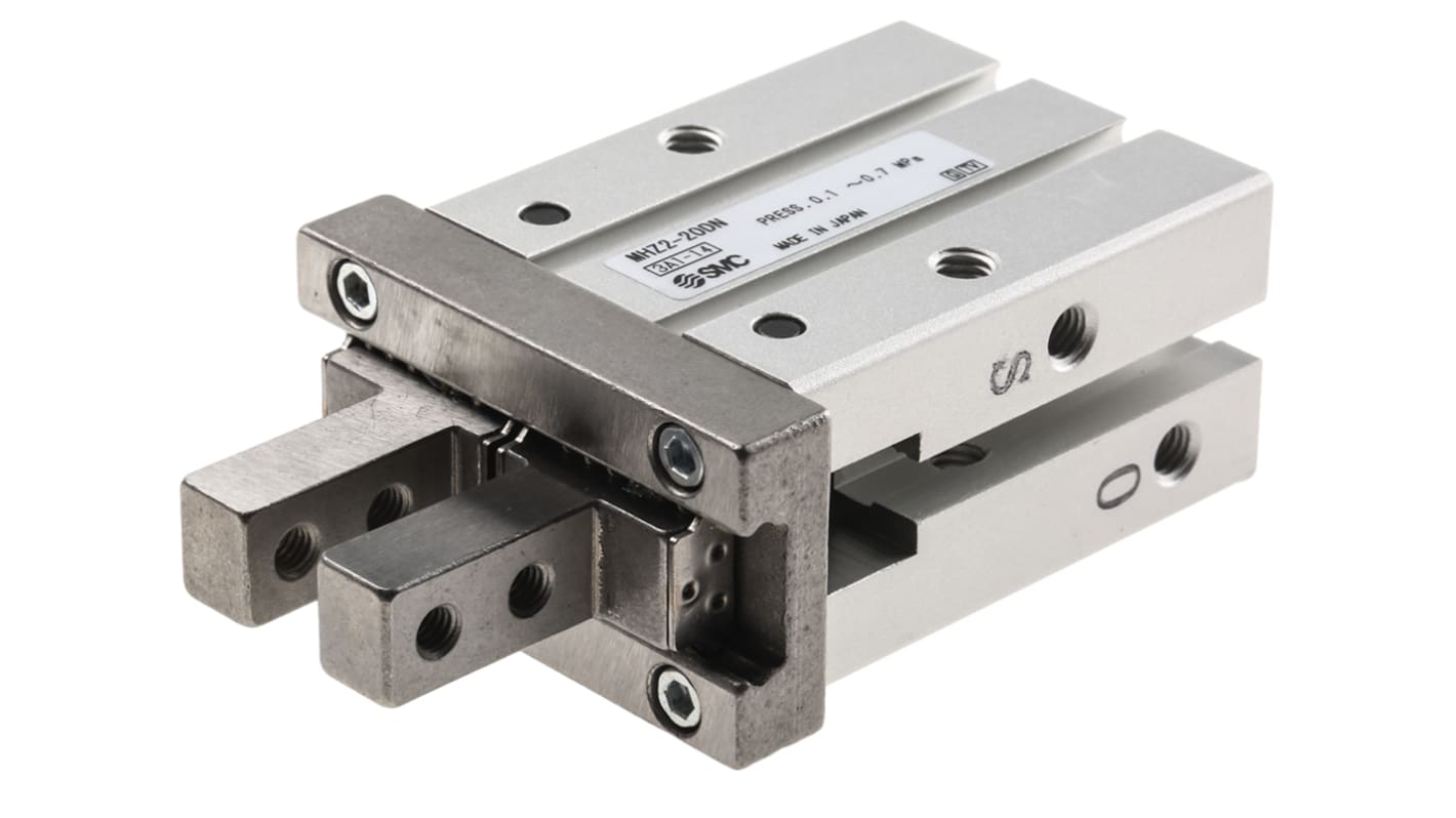 Pinza pneumatica, SMC MHZ2-20DN, serie MHZ2, 2 dita, Doppio effetto, 0,7 MPa max, attacco M5 x 0.8, presa parallela