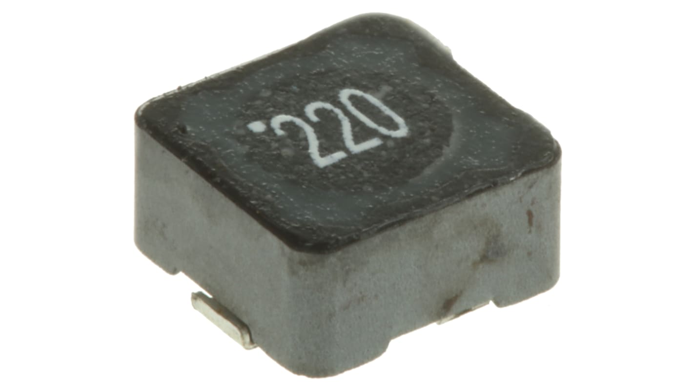 Inductor de montaje en superficie bobinado Wurth, 22 μH, ±20%, núcleo de Ferrita, apantallado, SRF:15MHZ, 1.41A Idc,