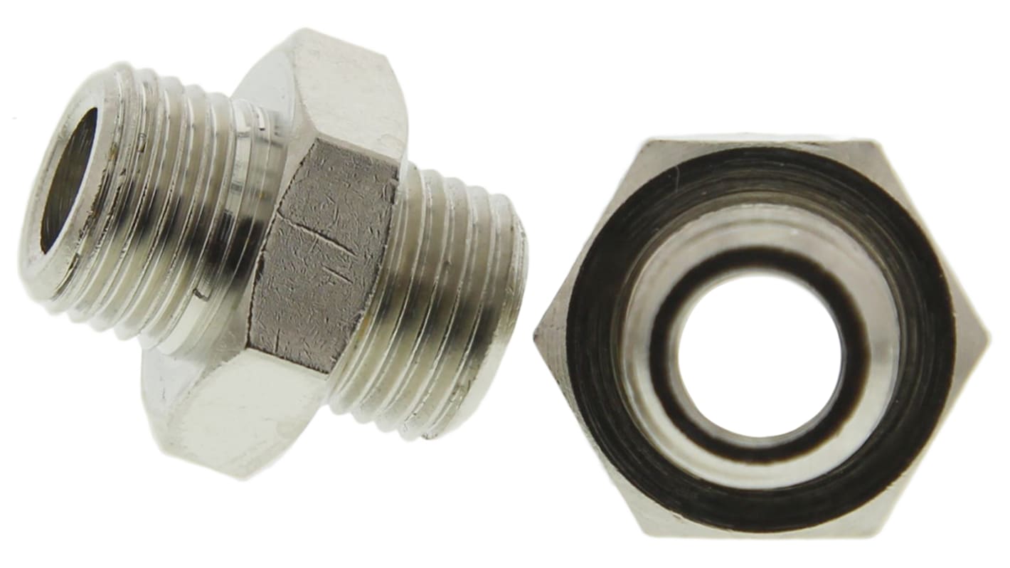 Legris LF3000 Series Straight Threaded Adaptor, G 1/8 Male to G 1/8 Male, Threaded Connection Style