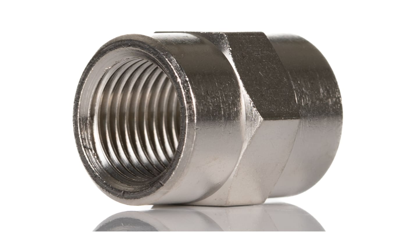 Legris LF3000 Series Straight Threaded Adaptor, G 1/4 Female to G 1/4 Female, Threaded Connection Style