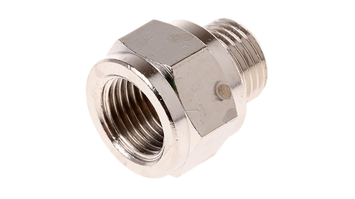 Legris LF3000 Series Straight Threaded Adaptor, G 1/8 Male to G 1/8 Female, Threaded Connection Style