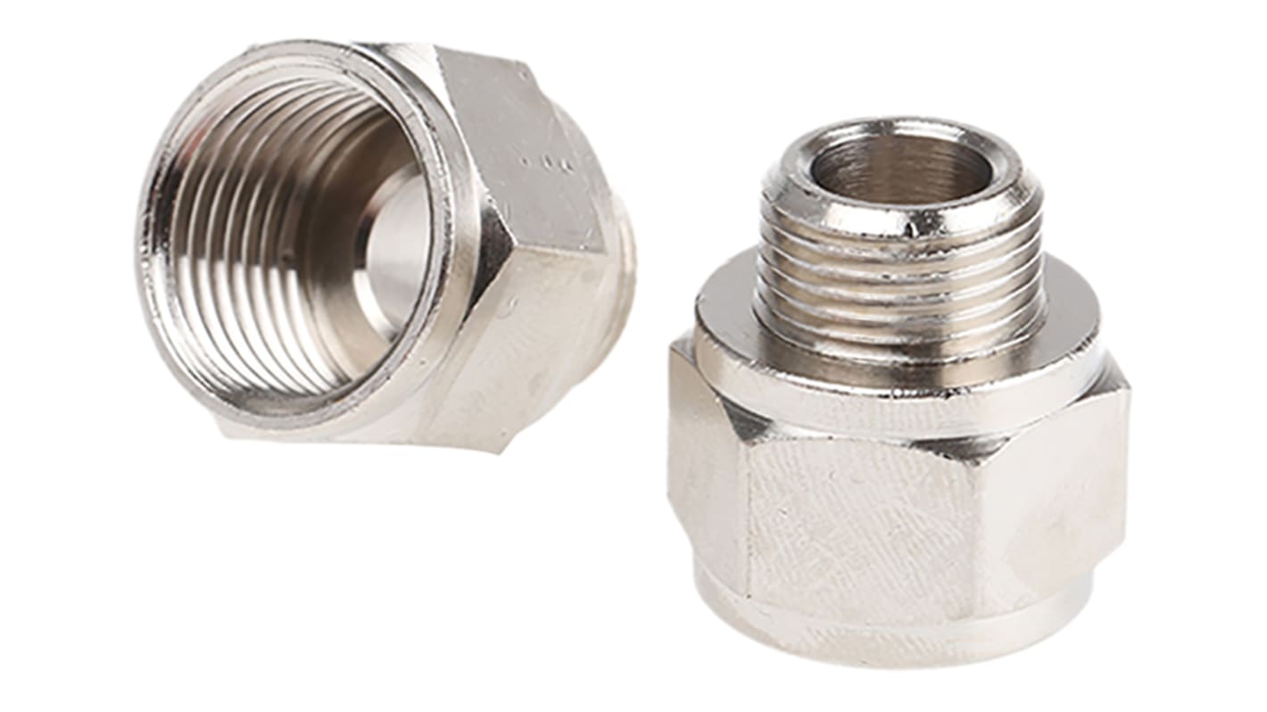 Legris LF3000 Series Straight Threaded Adaptor, G 3/8 Male to G 1/2 Female, Threaded Connection Style