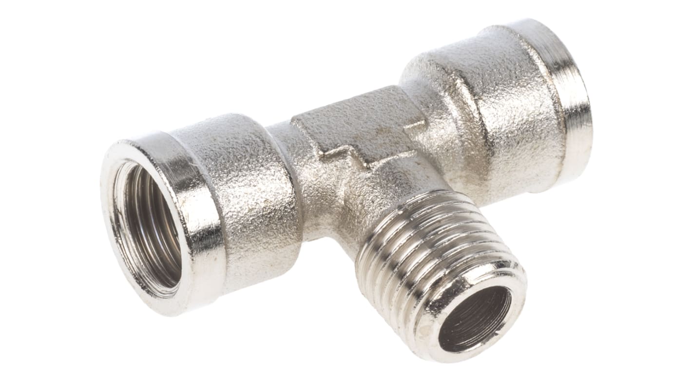 Legris 0916 Series Tee Threaded Adaptor, G 1/4 Female to G 1/4 Female