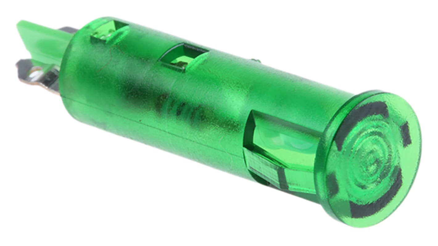 Signal Construct Green Panel Mount Indicator, 24 → 28V, 6mm Mounting Hole Size, Solder Tab Termination