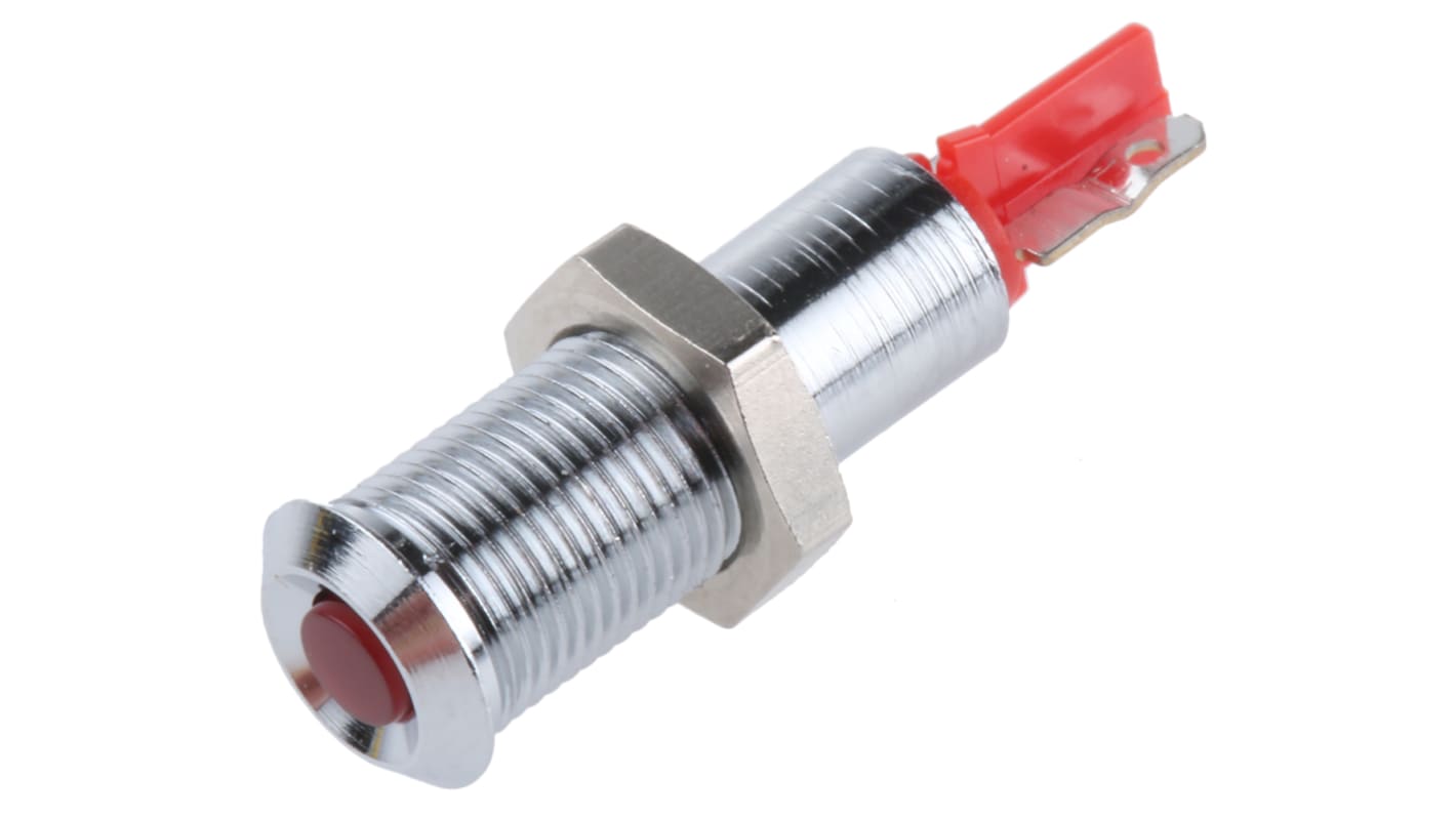 Signal Construct Red Panel Mount Indicator, 12 → 14V, 6mm Mounting Hole Size, Solder Tab Termination, IP67