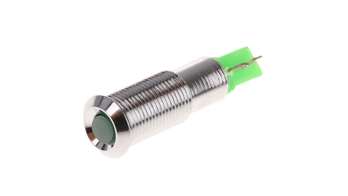 Signal Construct Green Panel Mount Indicator, 20 → 28V, 6mm Mounting Hole Size, Solder Tab Termination, IP67