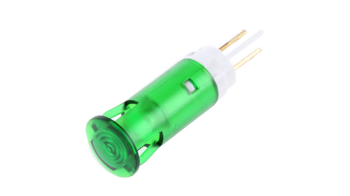 Indicador LED Signal Construct, Verde, lente enrasada, Ø montaje 10mm, 12 → 14V, 10mA