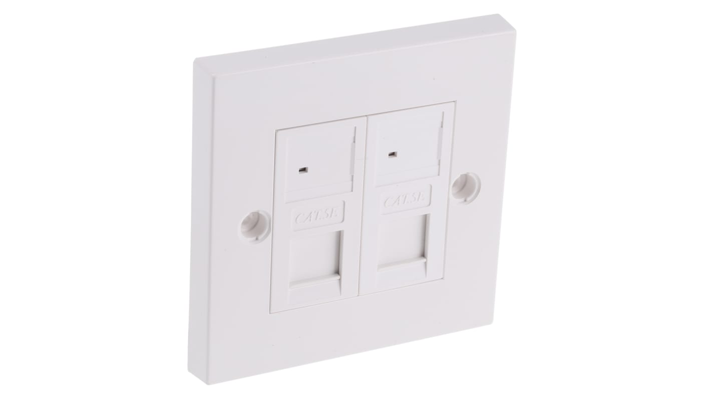 2xRJ45 cat5e UTP socket wallplate