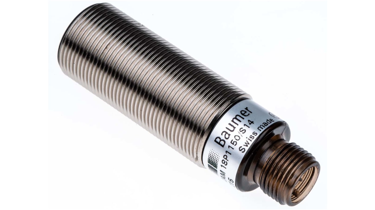 Baumer FZAM 18P zylindrisch Optischer Sensor, Diffus, Bereich 60 mm → 430 mm, PNP Ausgang, 4-poliger