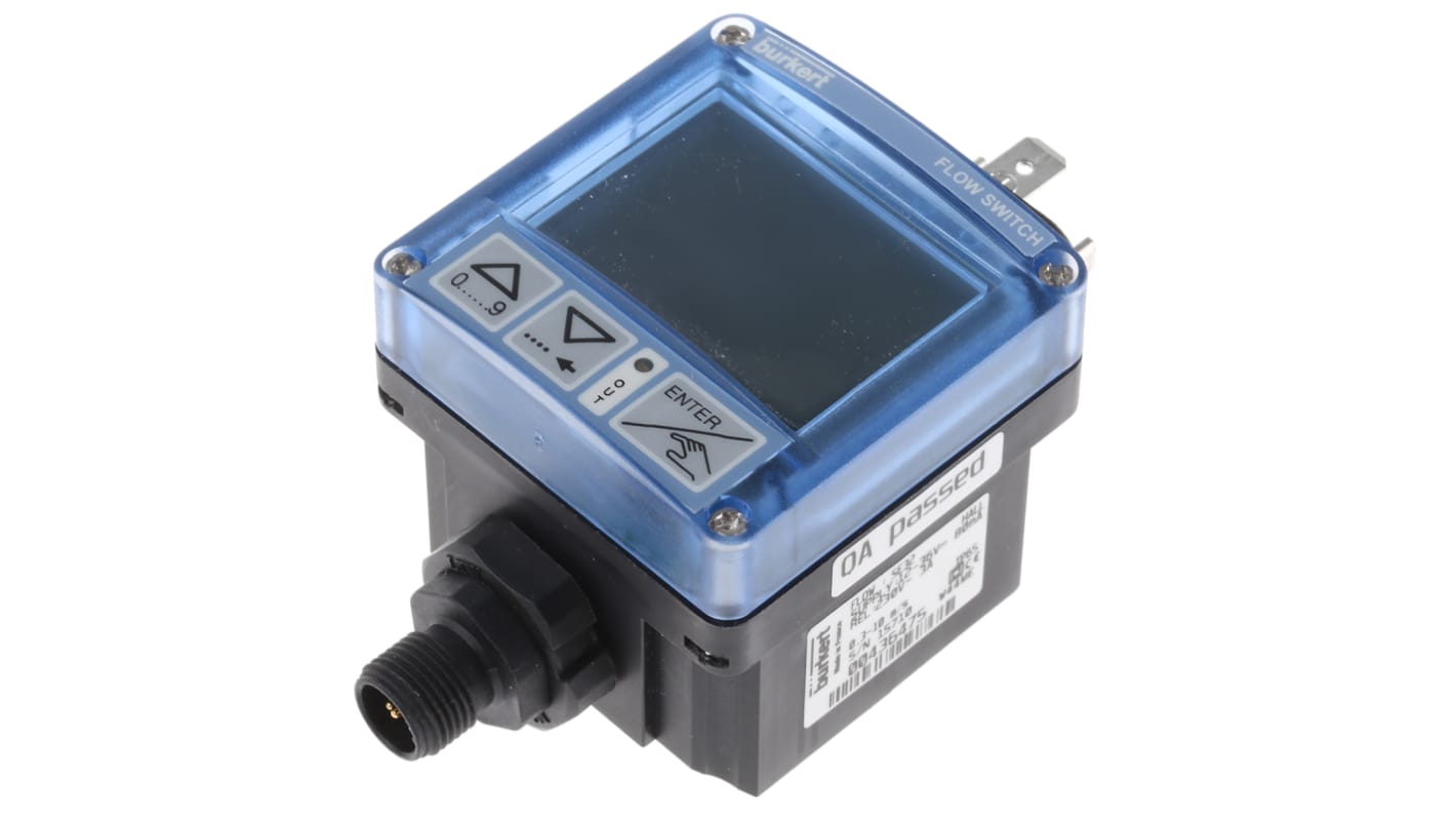 Burkert Compact Mount Flow Controller, 2 → 1200 L/min, Relay Output, 12 → 30 V dc, DN 15 → 100 mm