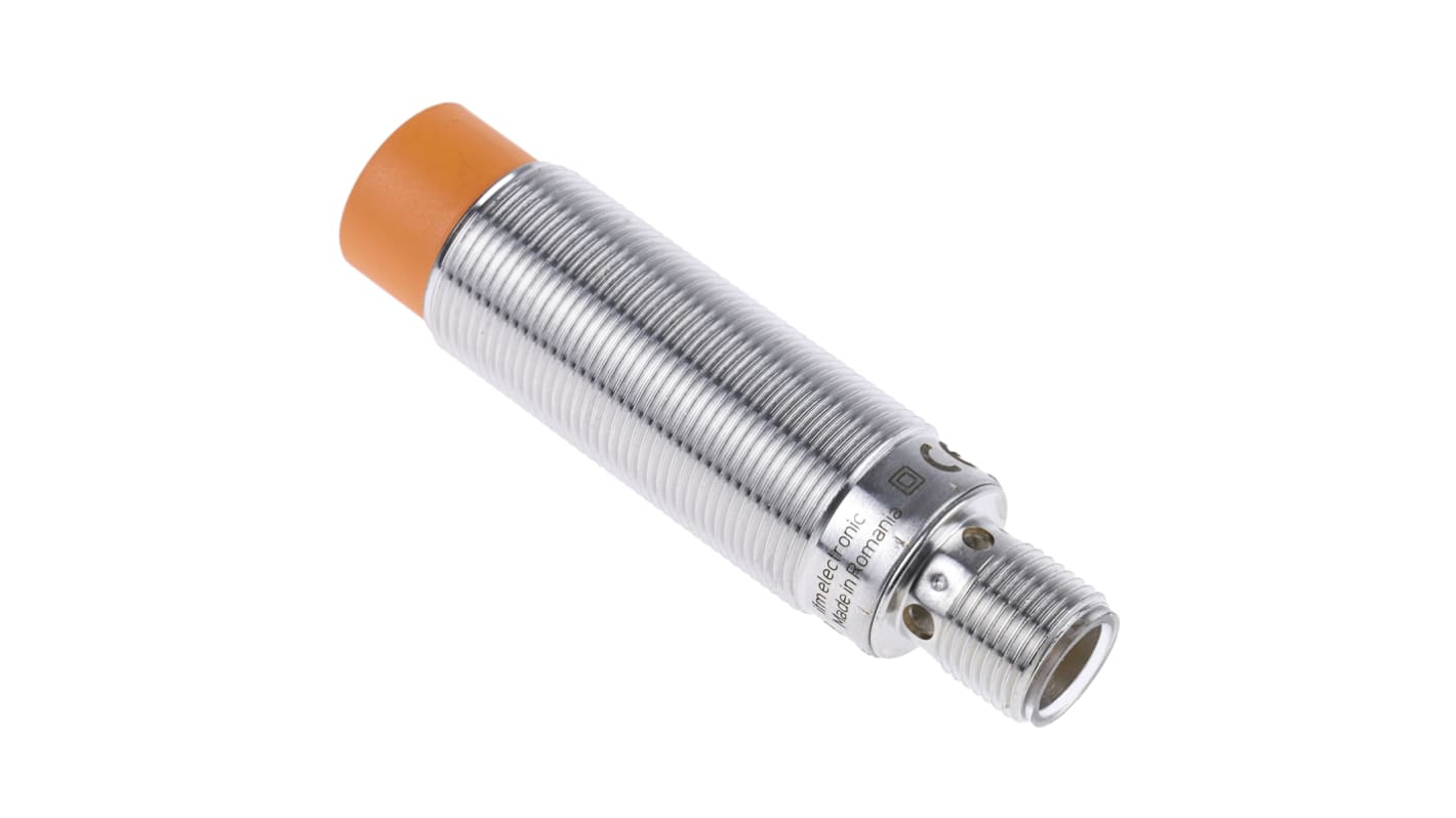 ifm electronic Inductive Barrel-Style Proximity Sensor, M18 x 1, 12 mm Detection, PNP & NPN Output, 10 → 30 V