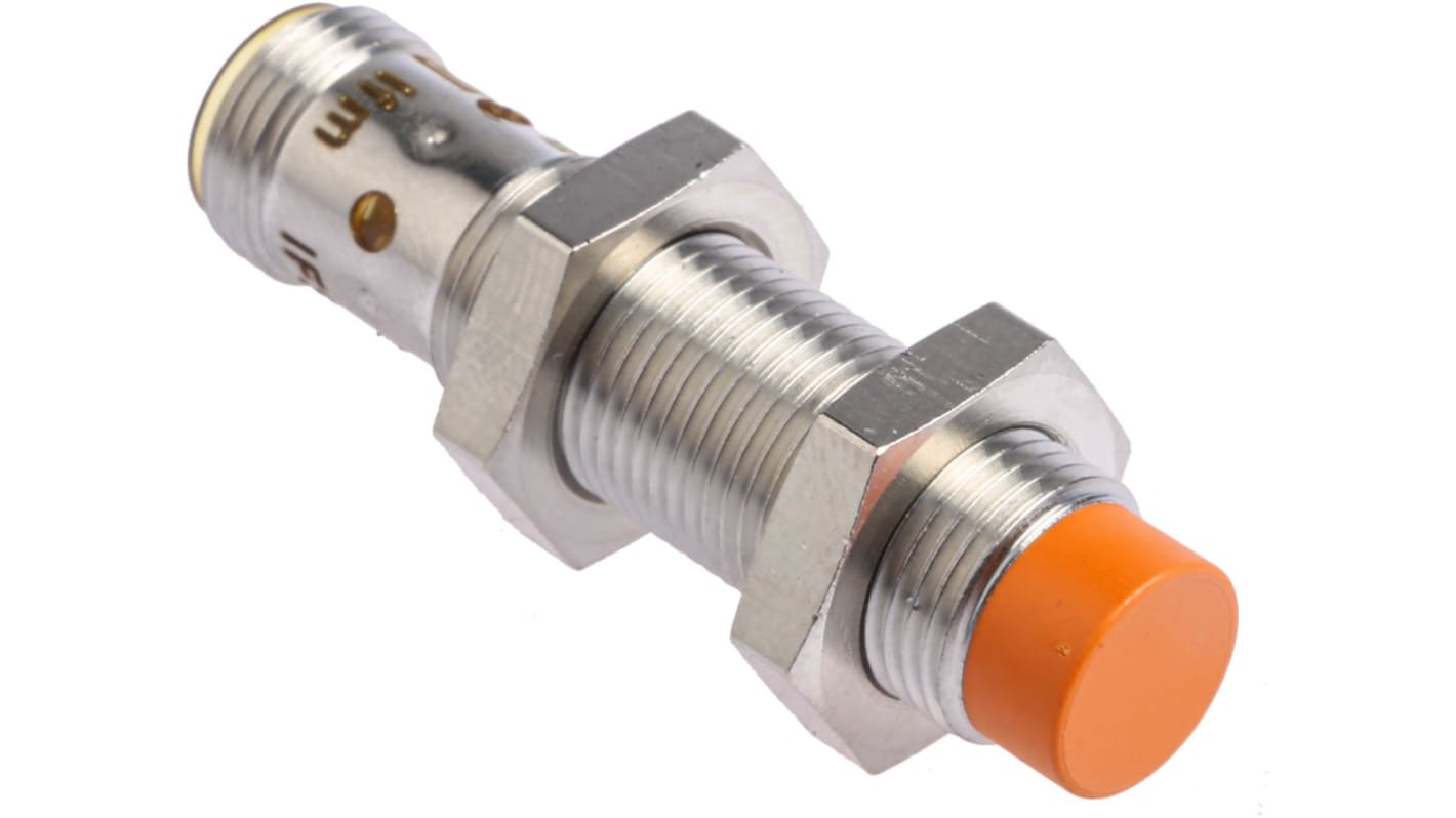 ifm electronic Inductive Barrel-Style Proximity Sensor, M12 x 1, 7 mm Detection, PNP Output, 10 → 36 V dc, IP67