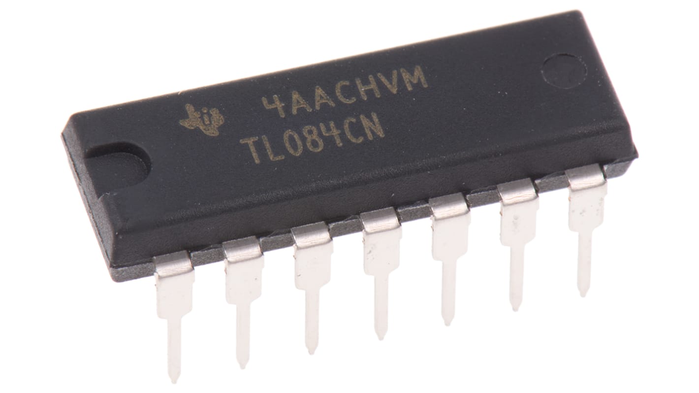 Texas Instruments オペアンプ, スルーホール, 4回路, デュアル電源, TL084CN