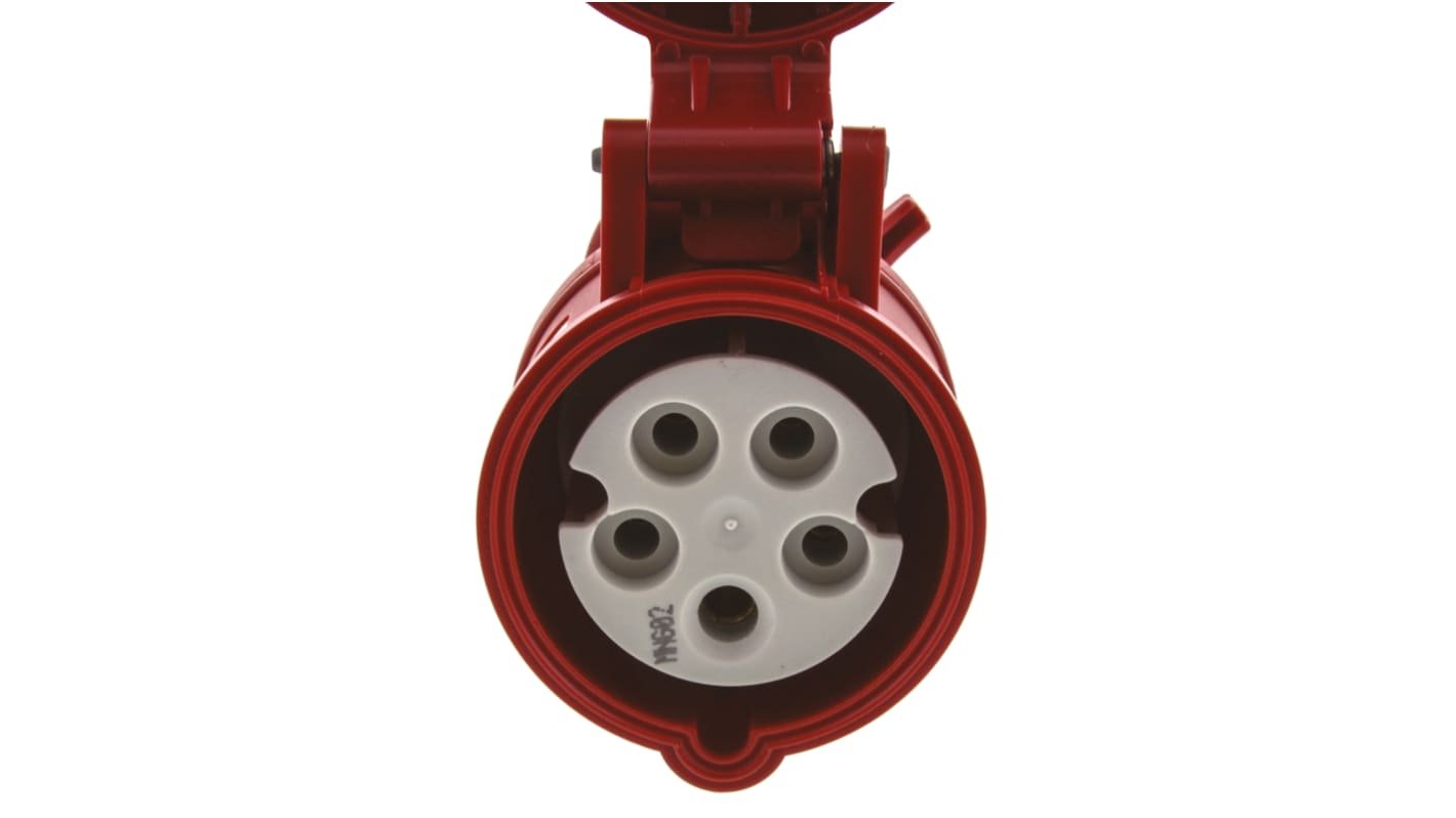 MENNEKES IP44 Red Cable Mount 3P + N + E Industrial Power Socket, Rated At 16A, 400 V