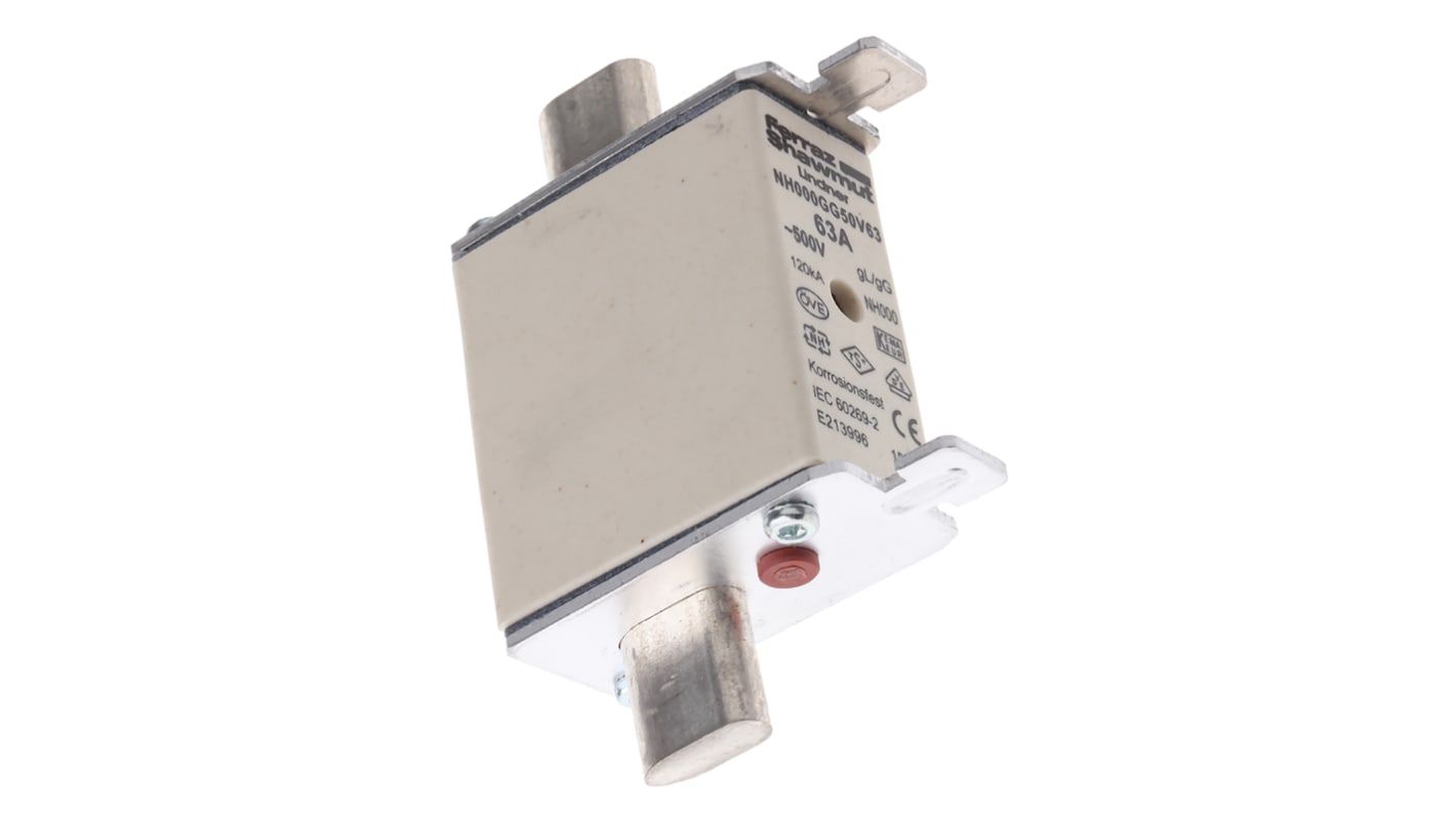 Mersen 63A NH Fuse, NH000, 500V ac