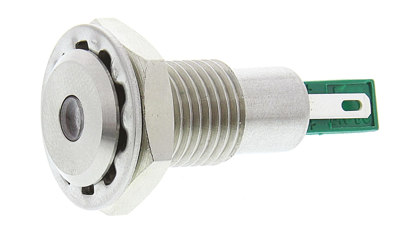 Voyant LED lumineux  Vert Bulgin, dia. 12.2mm, 24V c.c., IP67