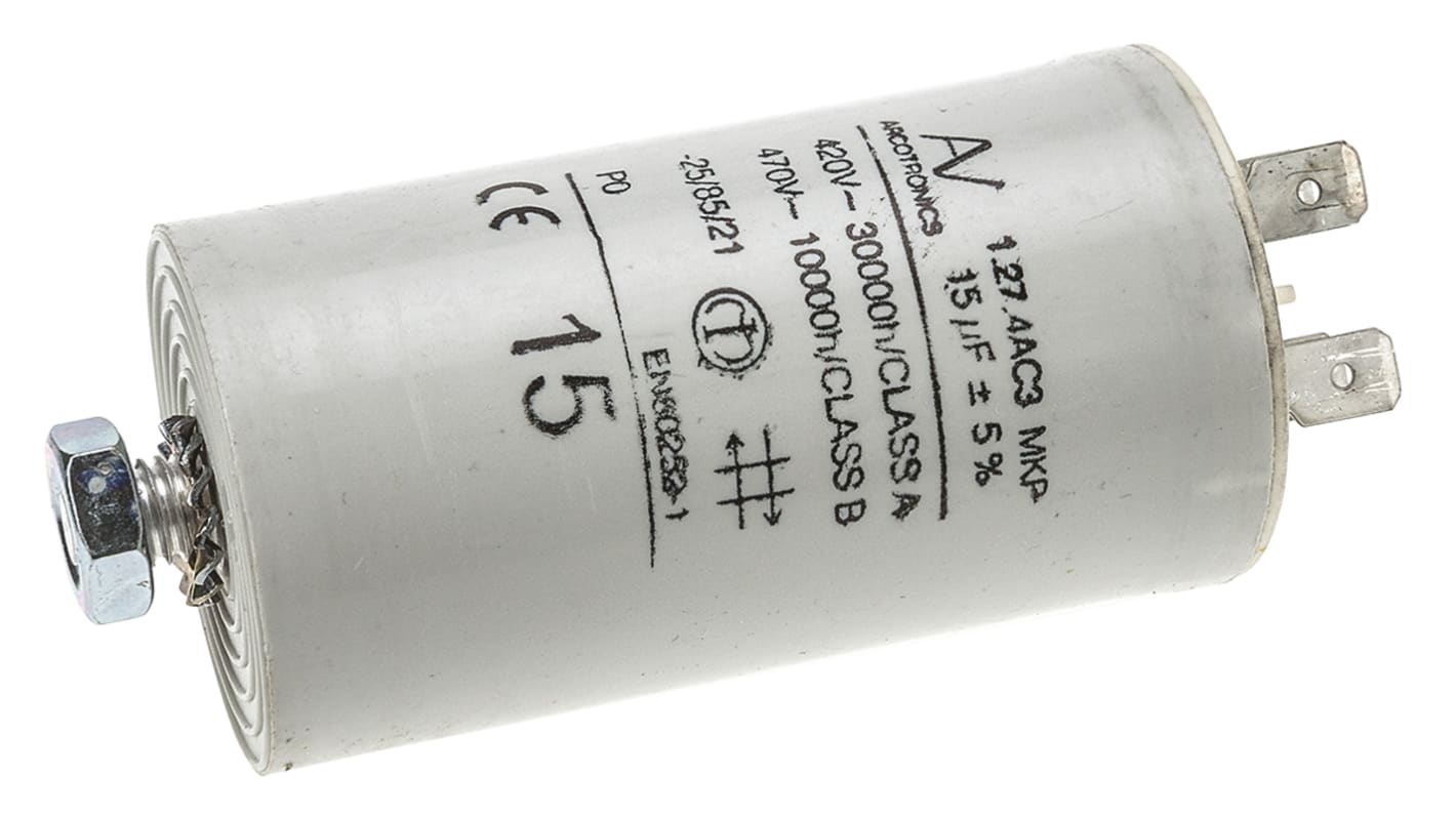 Condensatore a film KEMET, C27, 15μF, 470V ca, ±5%